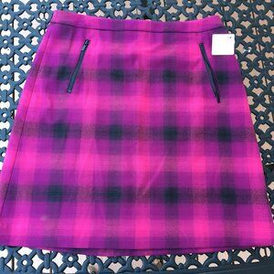 Purple, Maroon, Pink plaid skirt sz8 Halogen